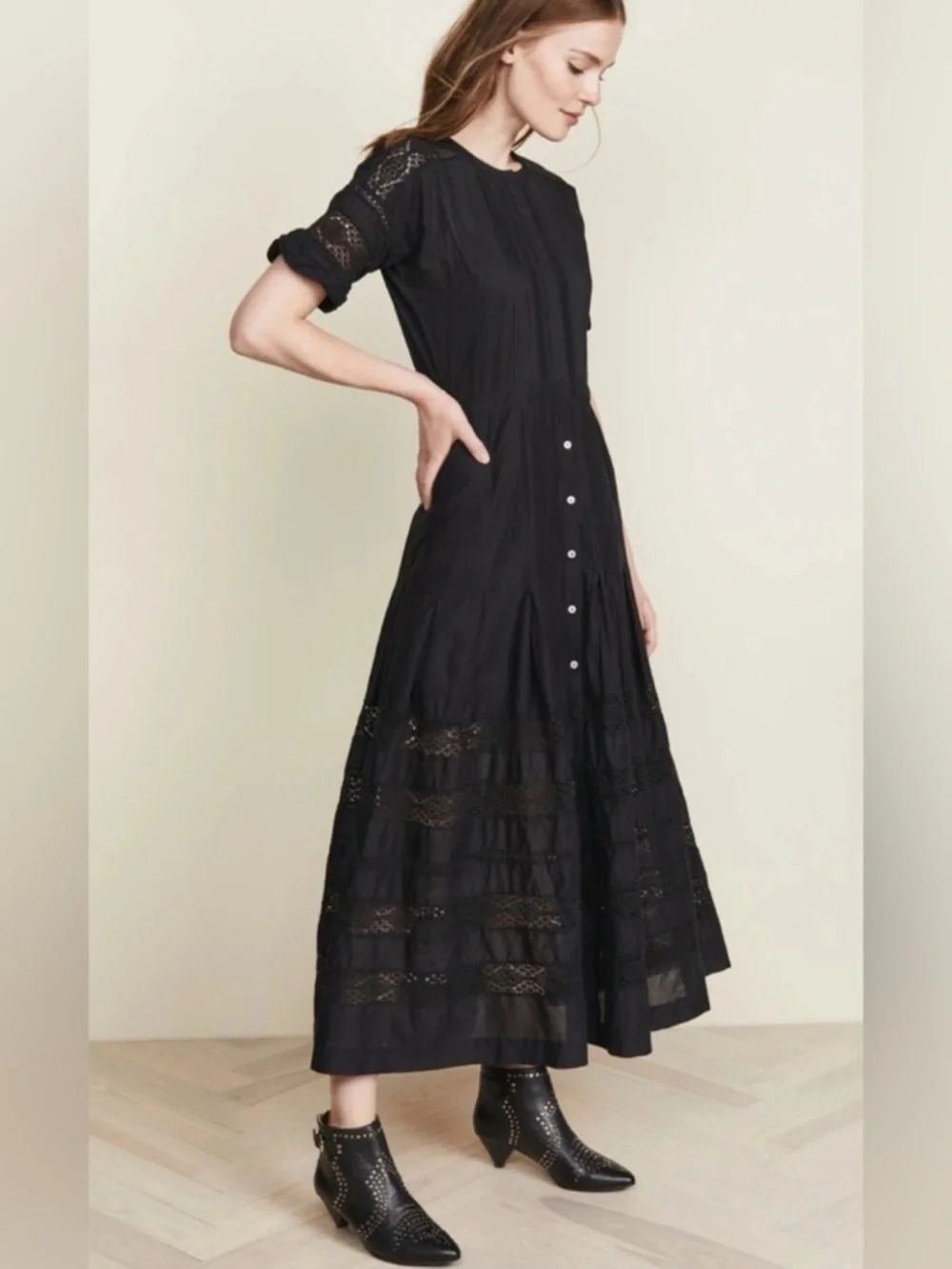 LoveShackFancy Edie Maxi Dress Small